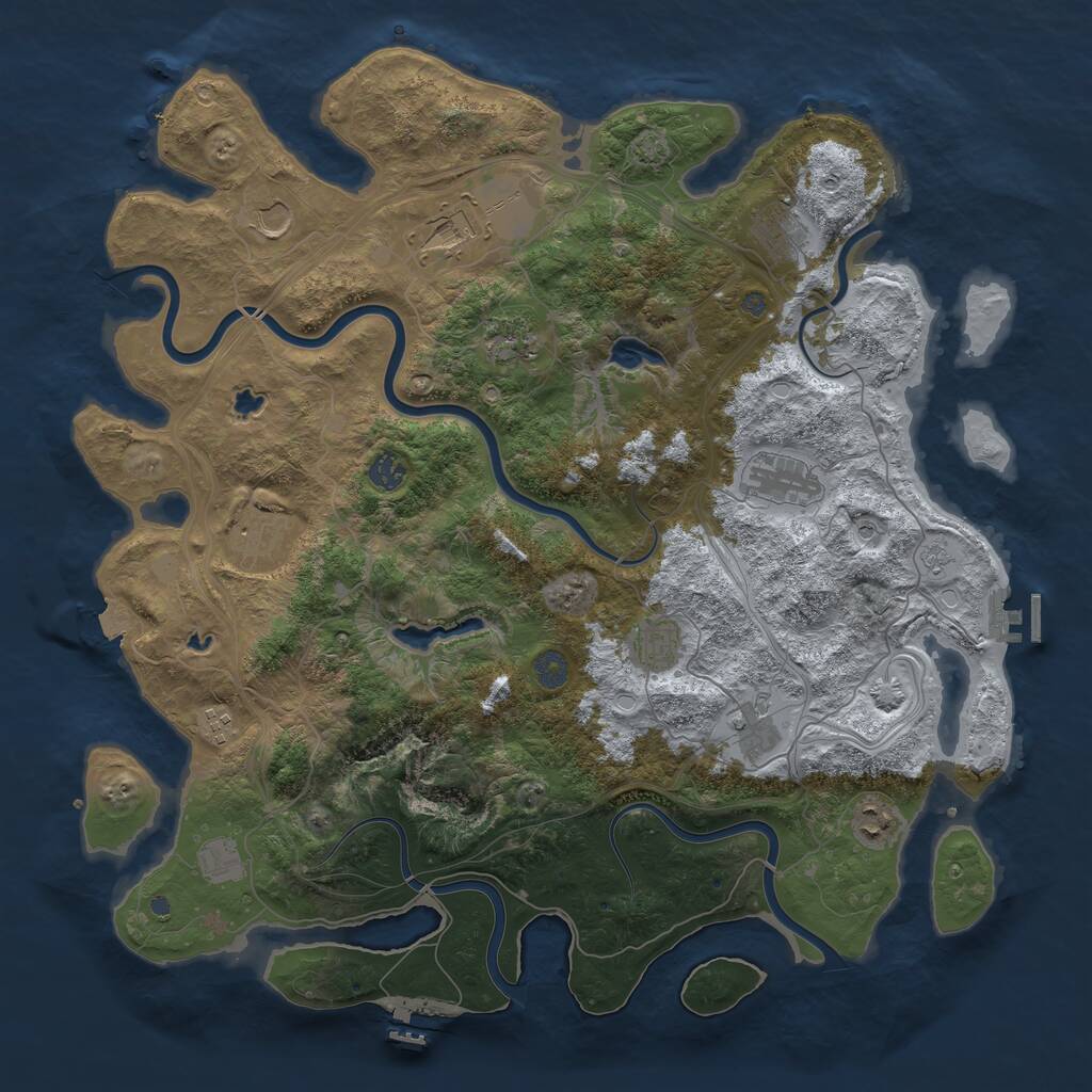 Rust Map: Procedural Map, Size: 4500, Seed: 219820862, 17 Monuments