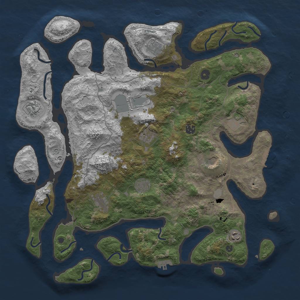 Rust Map: Procedural Map, Size: 4500, Seed: 94489, 19 Monuments