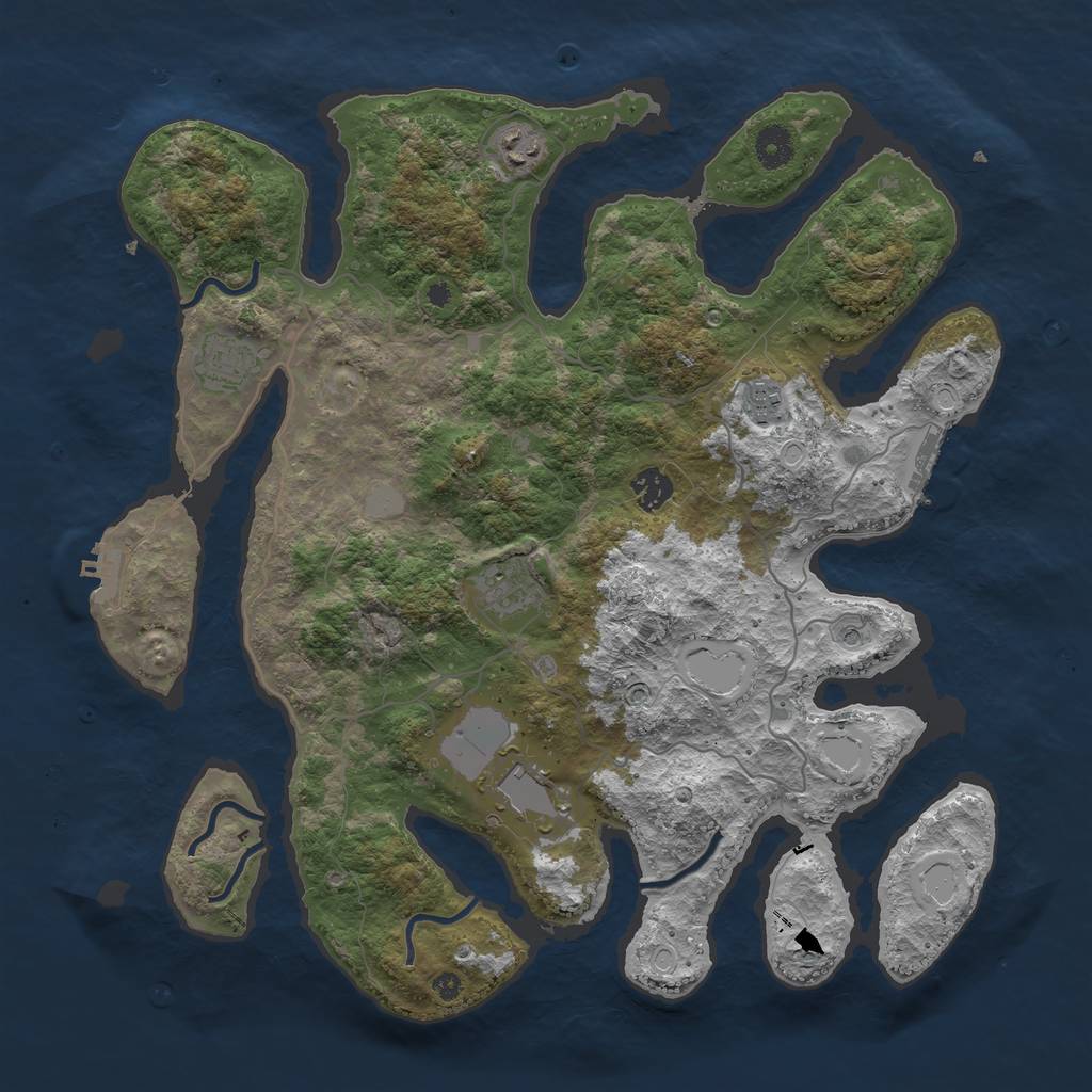 Rust Map: Procedural Map, Size: 4000, Seed: 674249260, 14 Monuments
