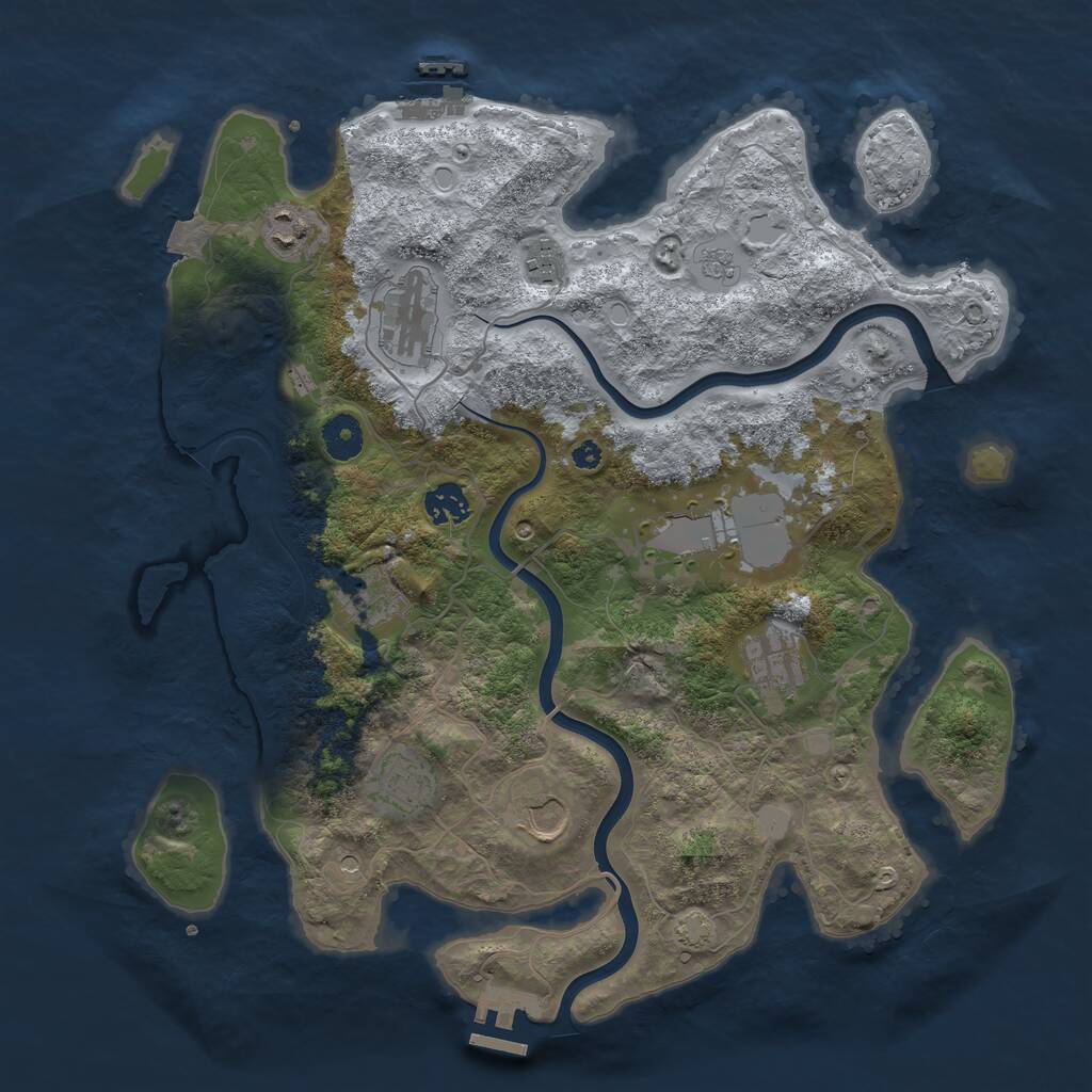 Rust Map: Procedural Map, Size: 3800, Seed: 1234534, 15 Monuments