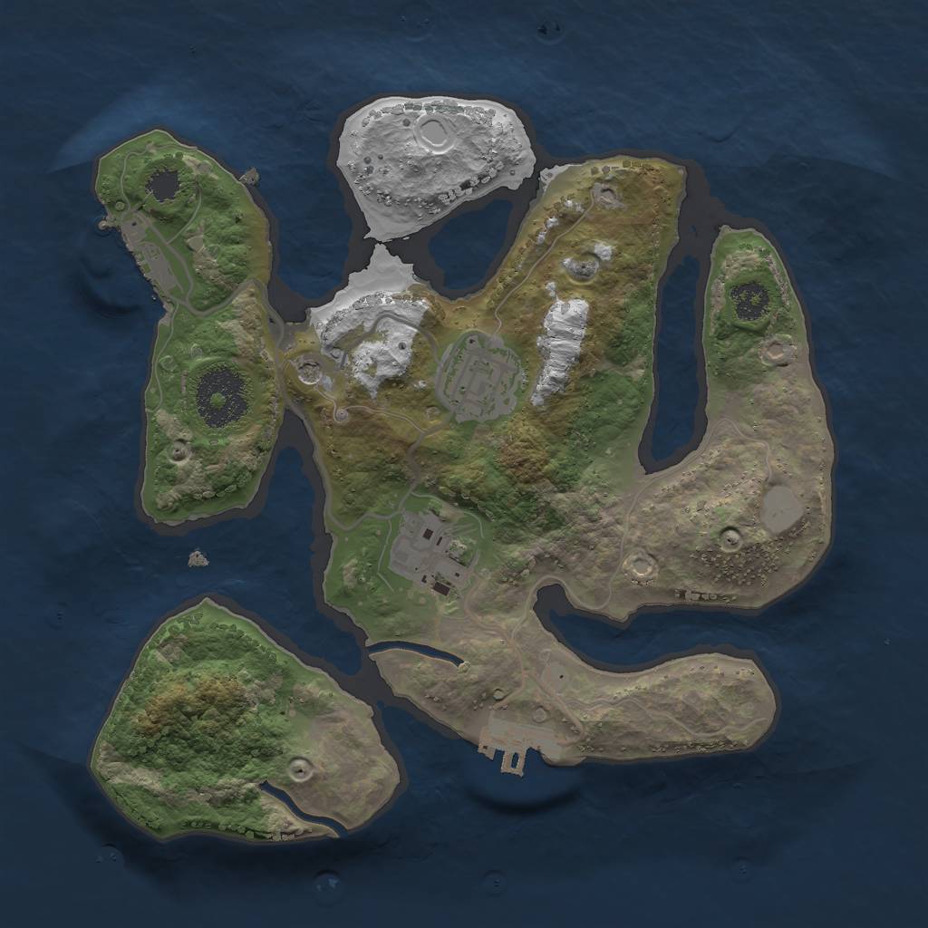 Rust Map: Procedural Map, Size: 2500, Seed: 647120145, 10 Monuments