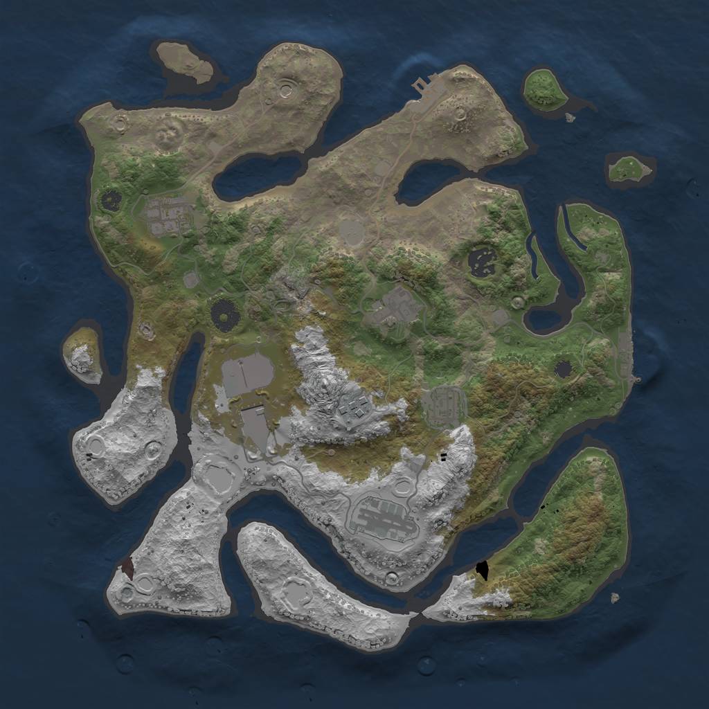 Rust Map: Procedural Map, Size: 3550, Seed: 474521, 15 Monuments