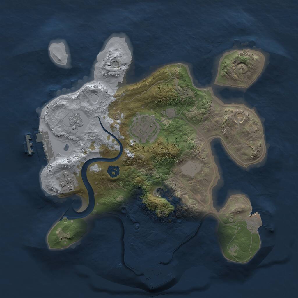 Rust Map: Procedural Map, Size: 2396, Seed: 4329492, 7 Monuments