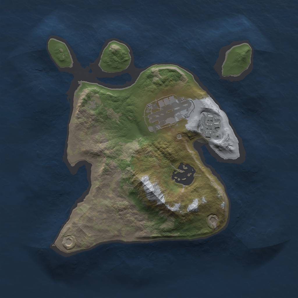 Rust Map: Barren, Size: 2000, Seed: 593476094, 5 Monuments