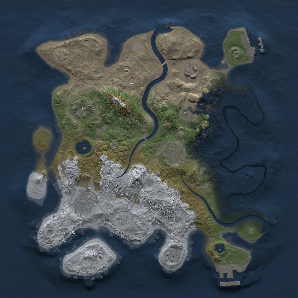 Rust Map: Procedural Map, Size: 3000, Seed: 358091768, 12 Monuments
