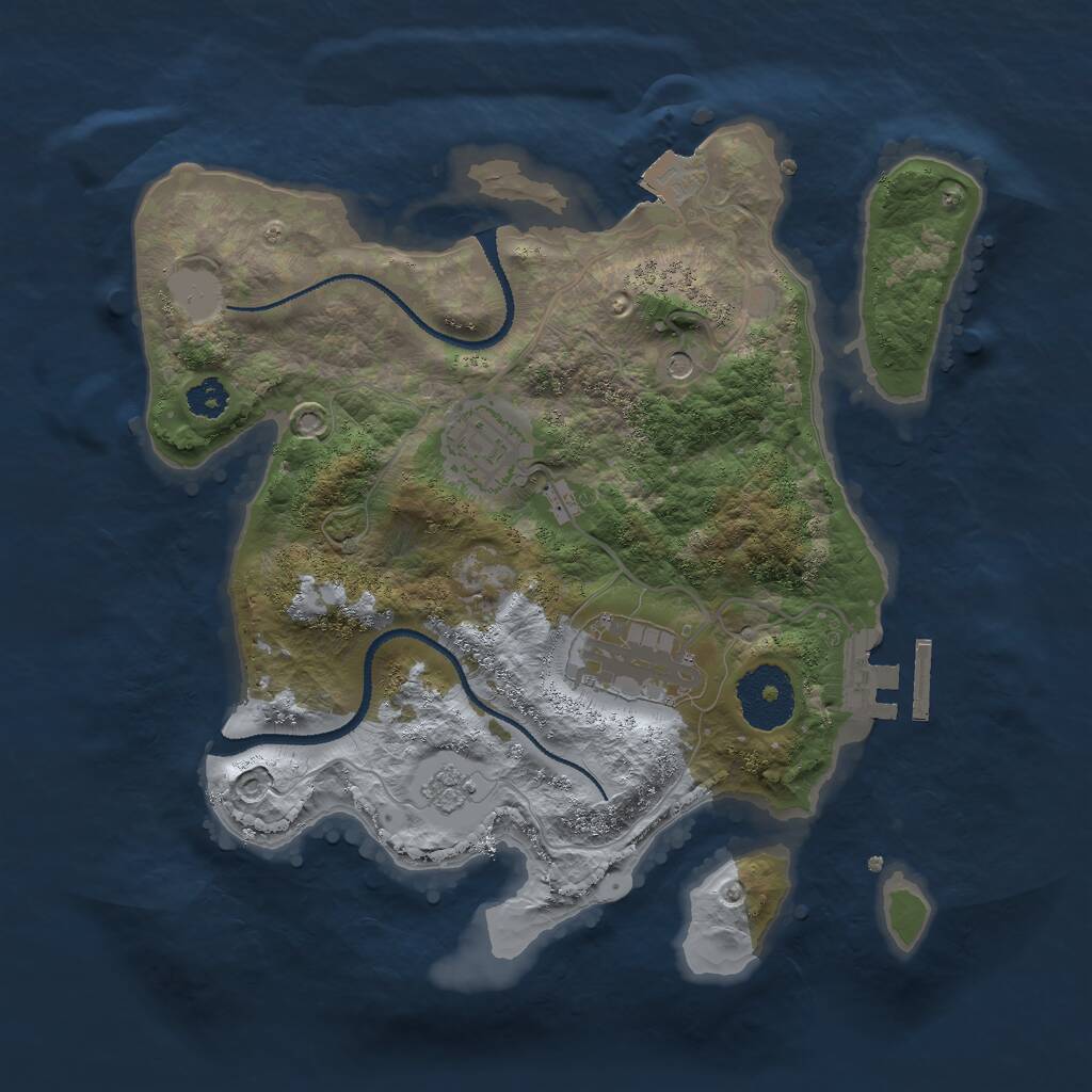 Rust Map: Procedural Map, Size: 2700, Seed: 5494367, 6 Monuments