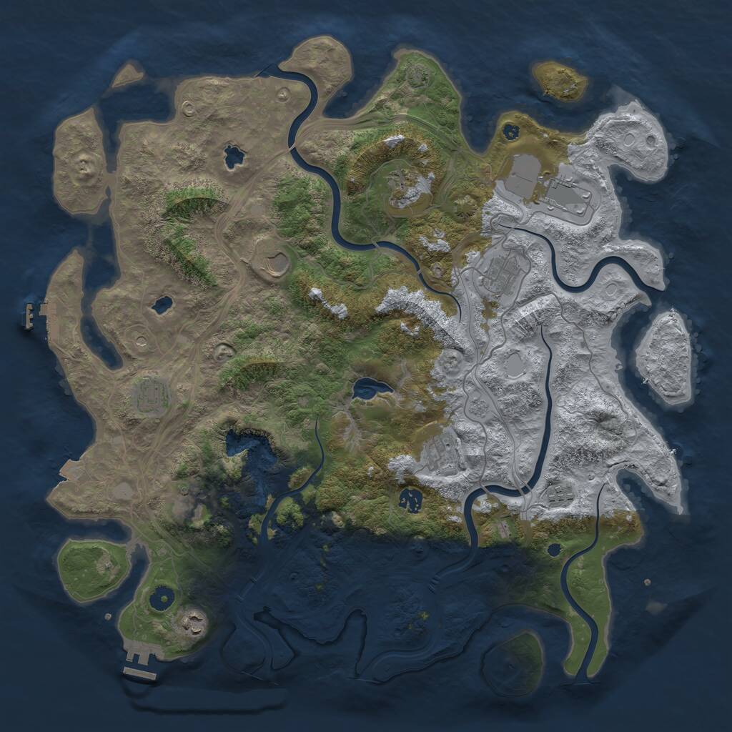 Rust Map: Procedural Map, Size: 4500, Seed: 7952486, 16 Monuments