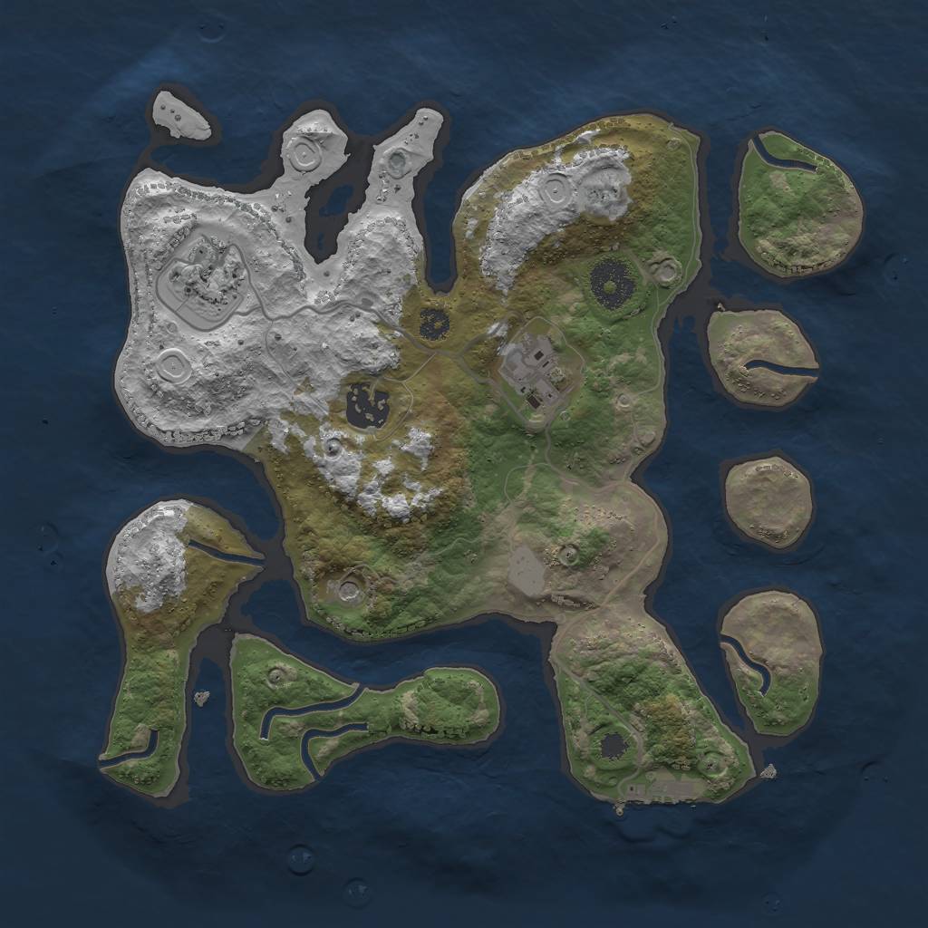 Rust Map: Procedural Map, Size: 3000, Seed: 1645776959, 10 Monuments