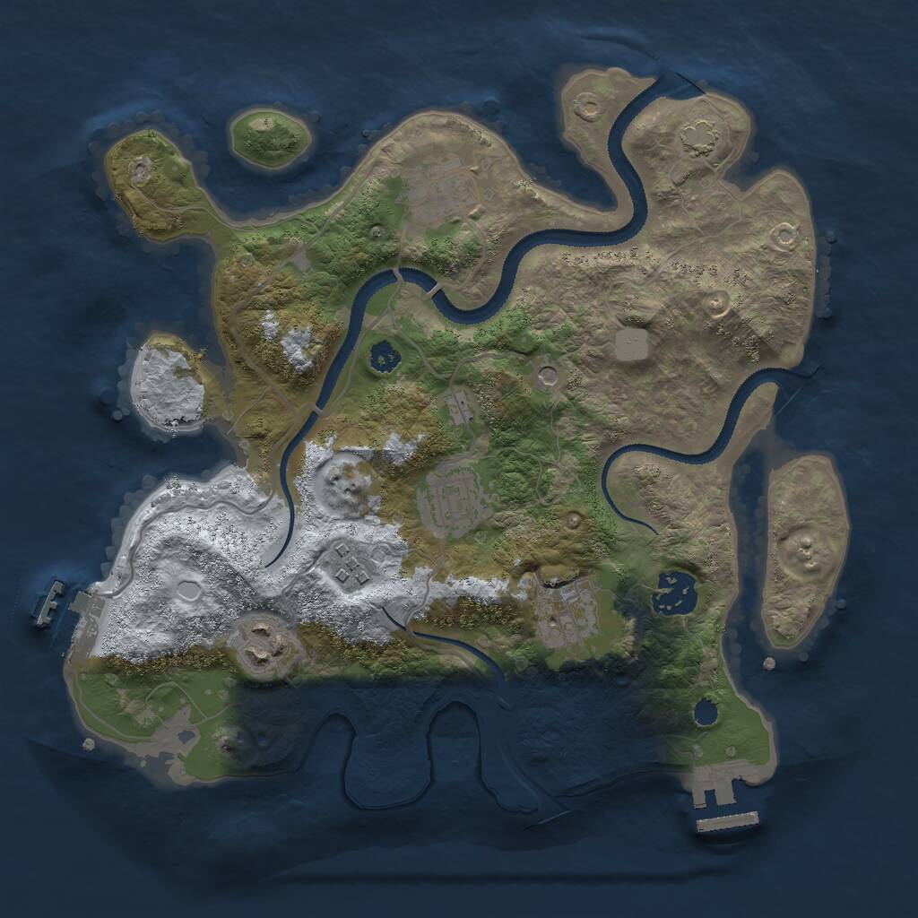 Rust Map: Procedural Map, Size: 3000, Seed: 29075789, 11 Monuments