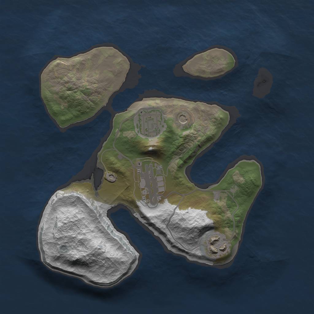 Rust Map: Barren, Size: 2300, Seed: 2147483647, 6 Monuments