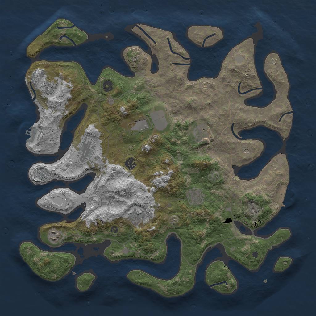 Rust Map: Procedural Map, Size: 4250, Seed: 888671, 17 Monuments
