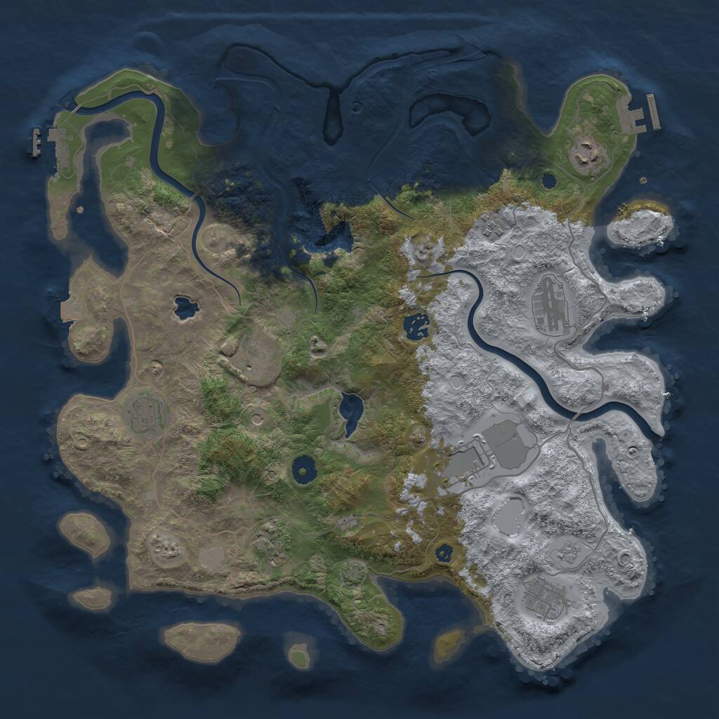 Rust Map: Procedural Map, Size: 4000, Seed: 1536322872, 15 Monuments