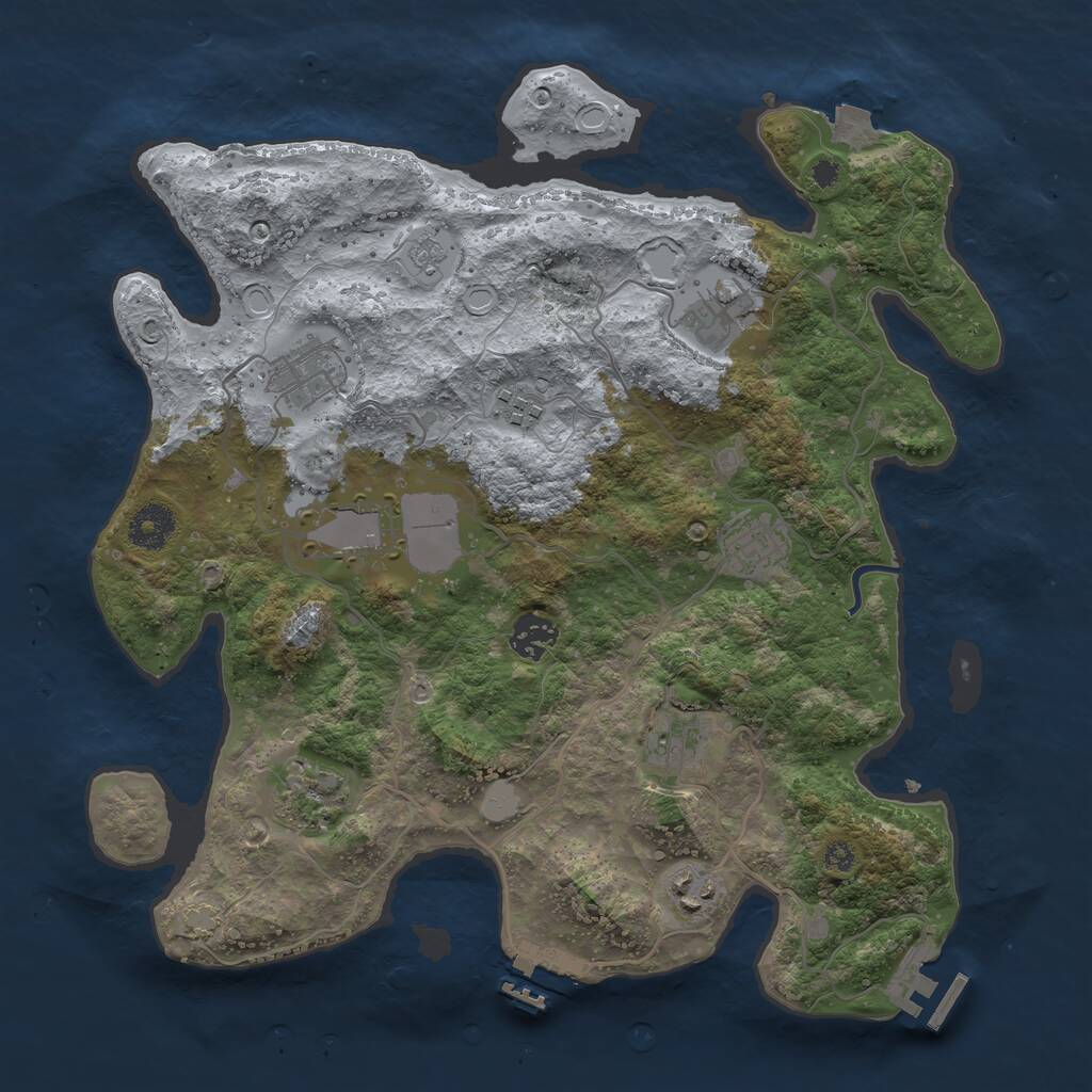 Rust Map: Procedural Map, Size: 3550, Seed: 856382, 14 Monuments