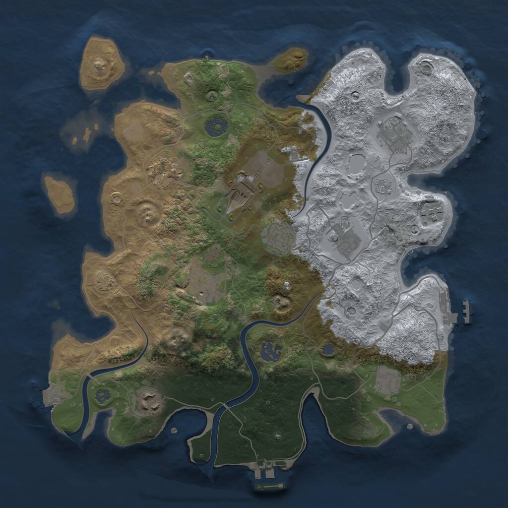 Rust Map: Procedural Map, Size: 3500, Seed: 4482681, 15 Monuments