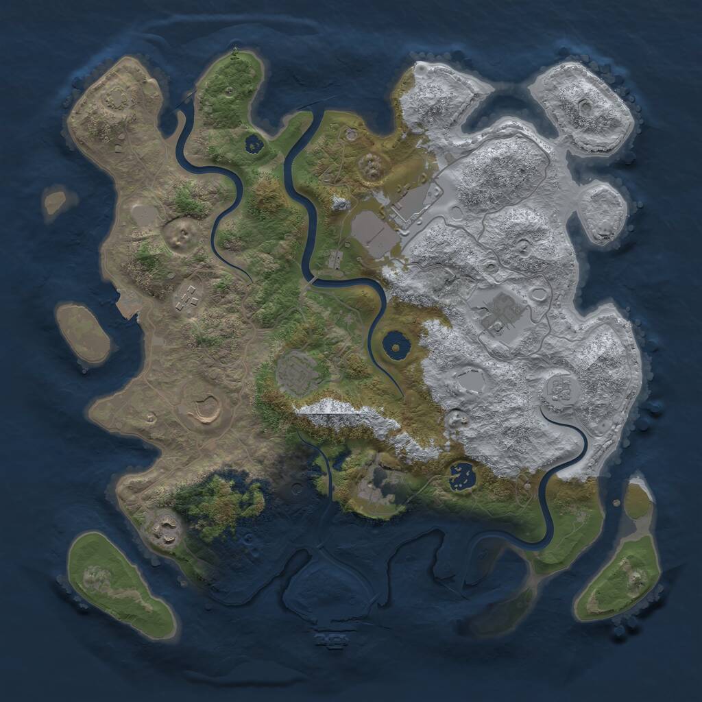 Rust Map: Procedural Map, Size: 3800, Seed: 876213, 13 Monuments