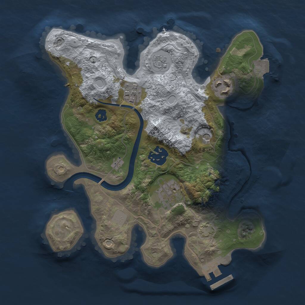 Rust Map: Procedural Map, Size: 2500, Seed: 13842, 9 Monuments