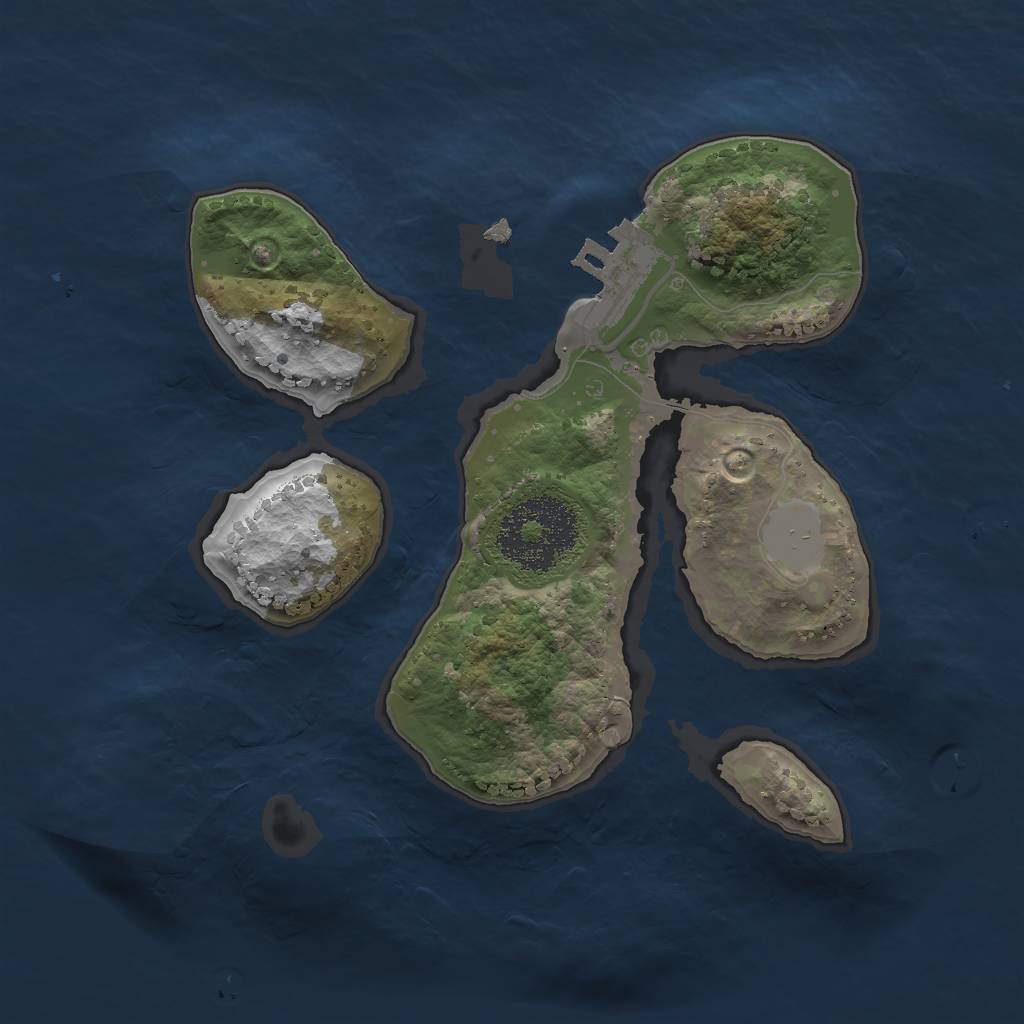 Rust Map: Procedural Map, Size: 2000, Seed: 407375520, 6 Monuments