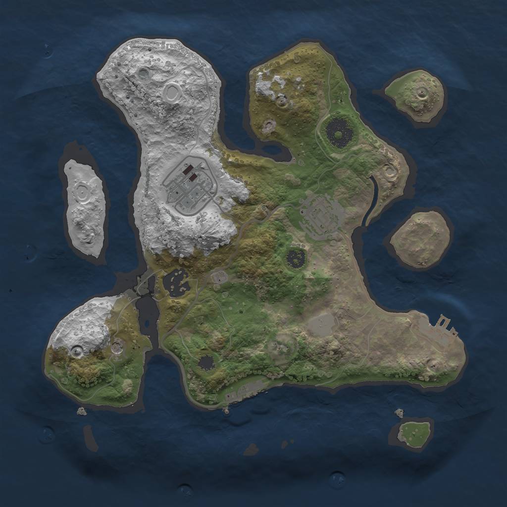 Rust Map: Procedural Map, Size: 2750, Seed: 6161234, 11 Monuments
