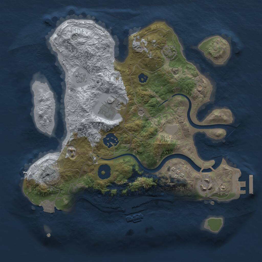 Rust Map: Procedural Map, Size: 2750, Seed: 6161234, 10 Monuments