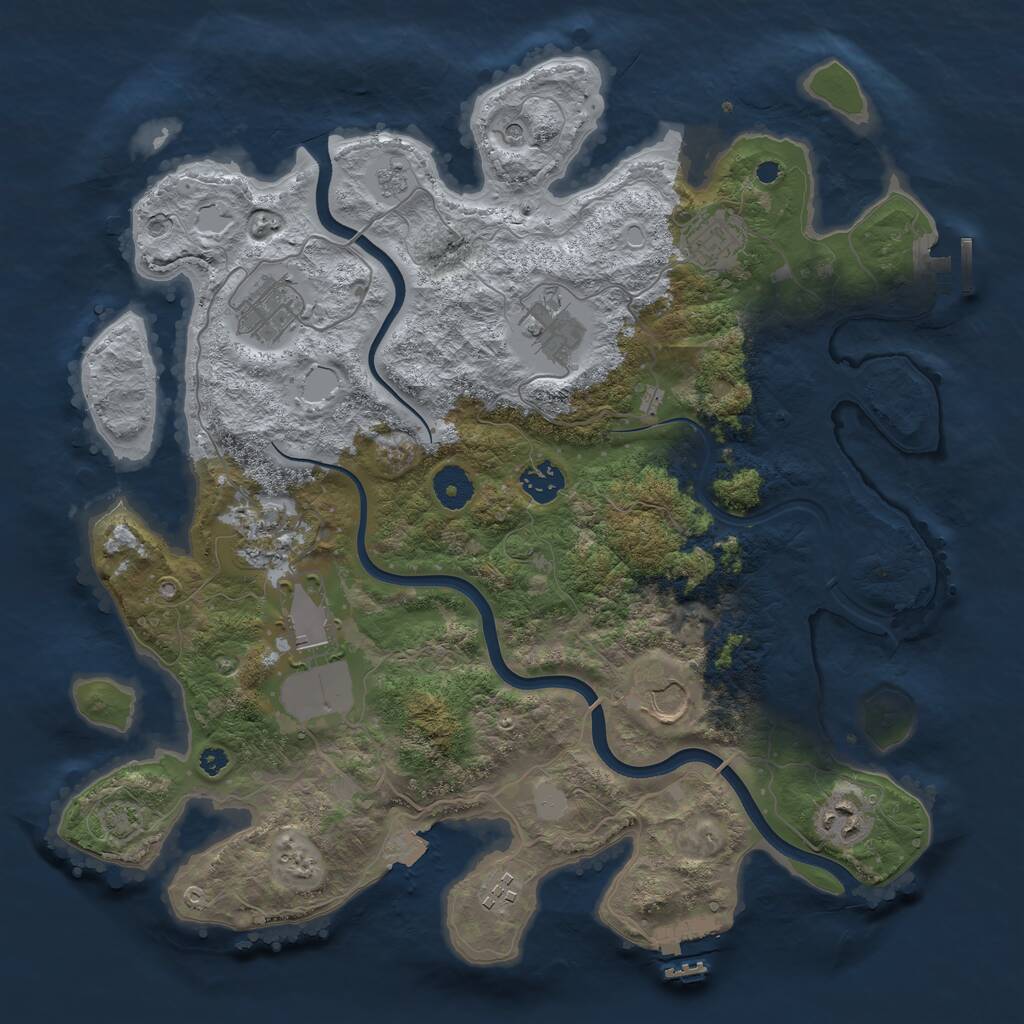 Rust Map: Procedural Map, Size: 3750, Seed: 367518801, 15 Monuments