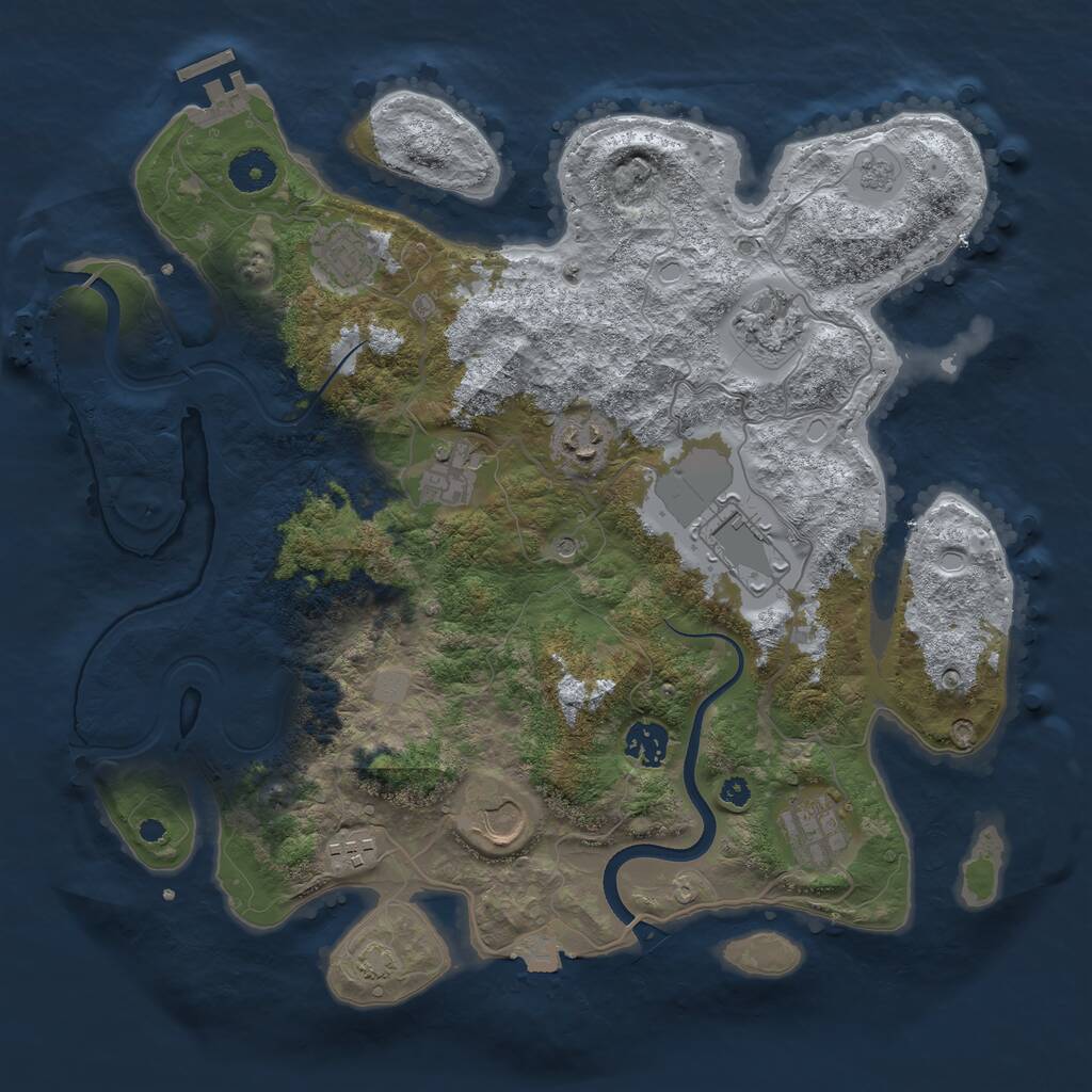 Rust Map: Procedural Map, Size: 3700, Seed: 268844546, 15 Monuments