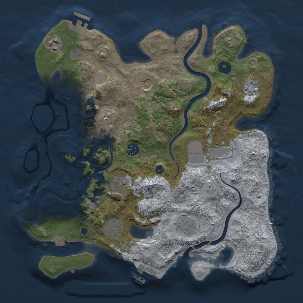 Rust Map: Procedural Map, Size: 3550, Seed: 240605, 15 Monuments