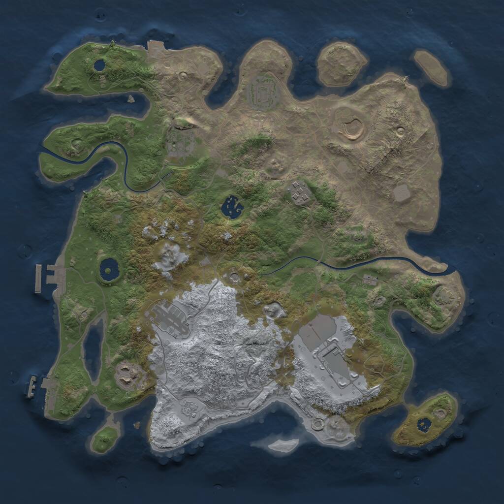 Rust Map: Procedural Map, Size: 3550, Seed: 670711, 14 Monuments