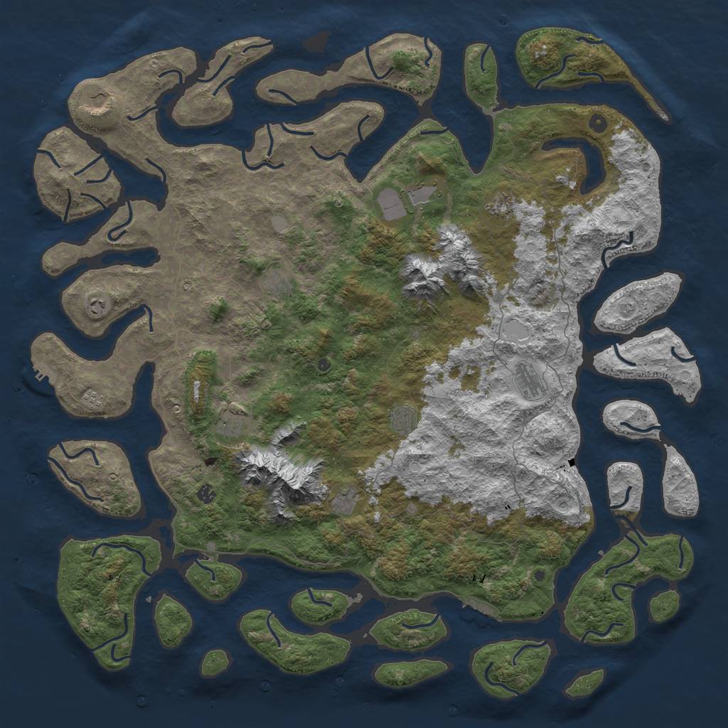 Rust Map: Procedural Map, Size: 6000, Seed: 19120114, 19 Monuments