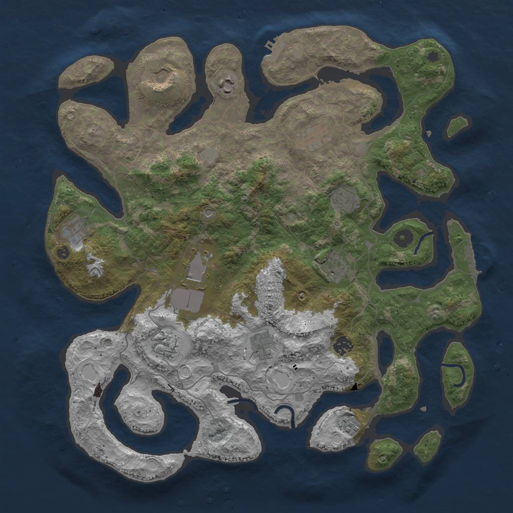 Rust Map: Procedural Map, Size: 4200, Seed: 9848, 19 Monuments
