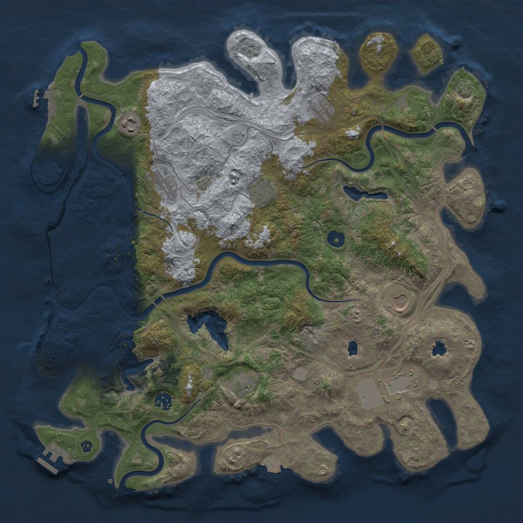 Rust Map: Procedural Map, Size: 4500, Seed: 1297317141, 15 Monuments