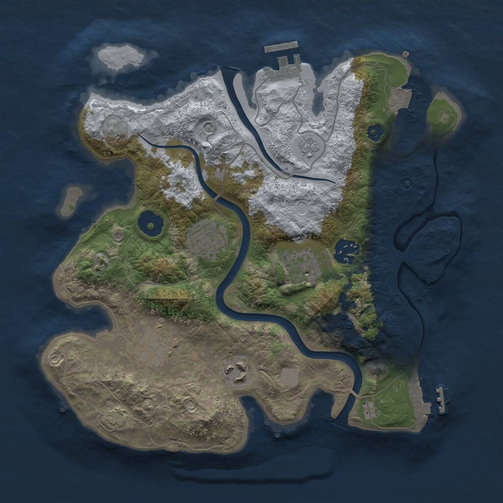 Rust Map: Procedural Map, Size: 3000, Seed: 818181, 12 Monuments