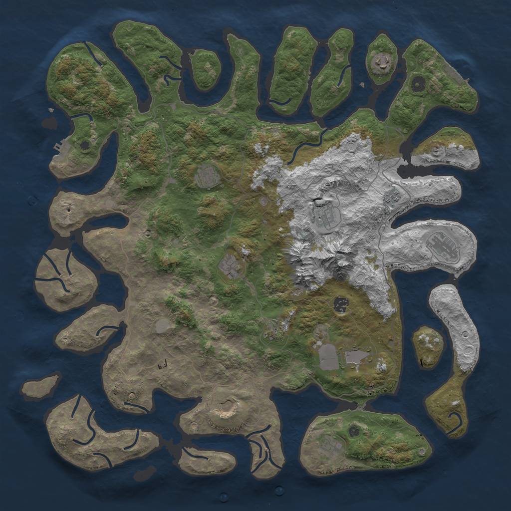 Rust Map: Procedural Map, Size: 5005, Seed: 1337, 19 Monuments