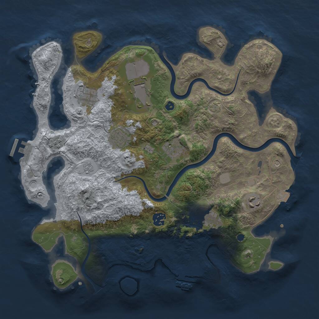 Rust Map: Procedural Map, Size: 3550, Seed: 191542, 14 Monuments