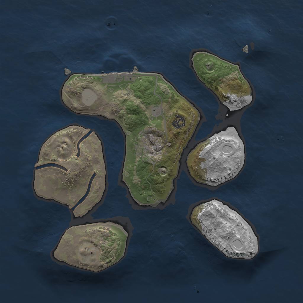 Rust Map: Procedural Map, Size: 2200, Seed: 1279281350, 6 Monuments