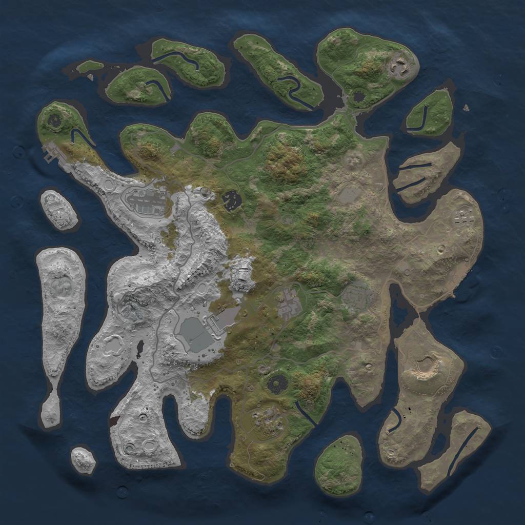 Rust Map: Procedural Map, Size: 4000, Seed: 9864562, 16 Monuments