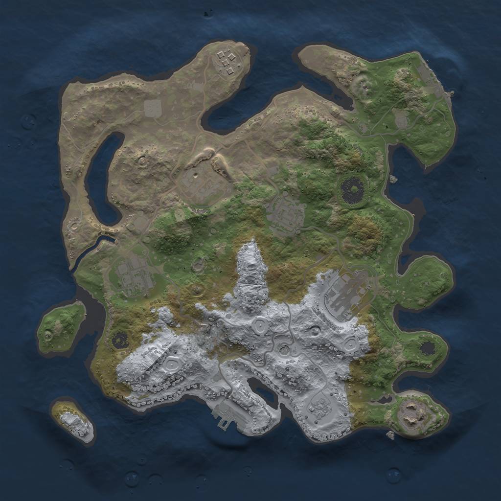 Rust Map: Procedural Map, Size: 3000, Seed: 1126950794, 13 Monuments