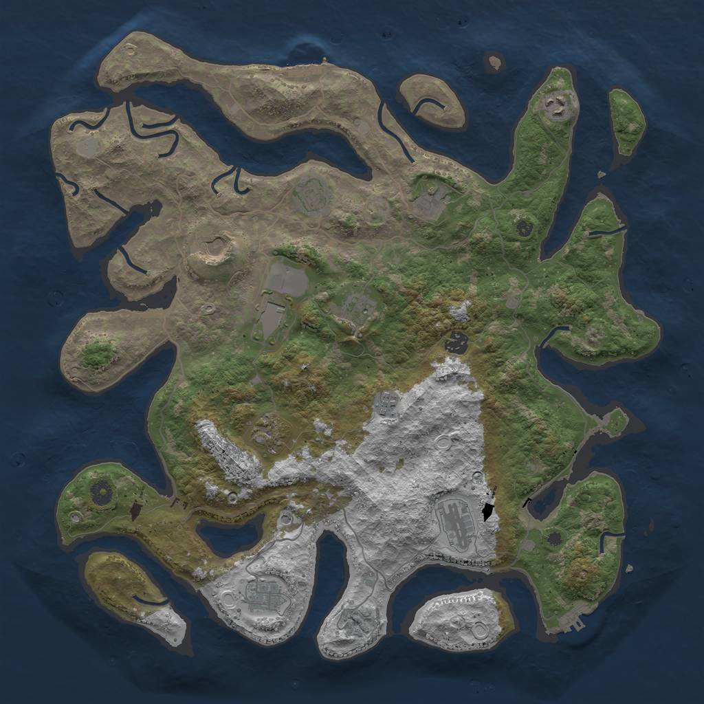 Rust Map: Procedural Map, Size: 4500, Seed: 1906111565, 19 Monuments