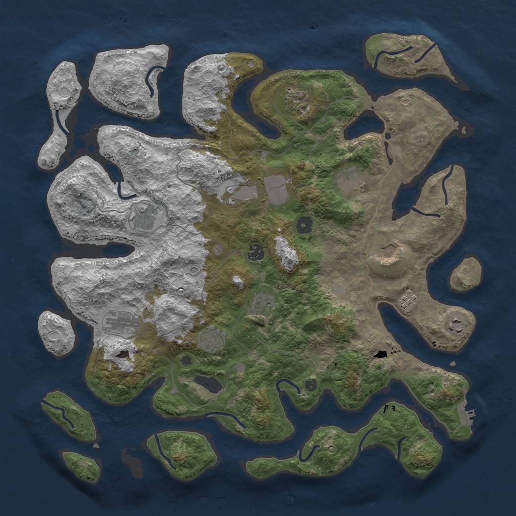 Rust Map: Procedural Map, Size: 4500, Seed: 32588, 18 Monuments