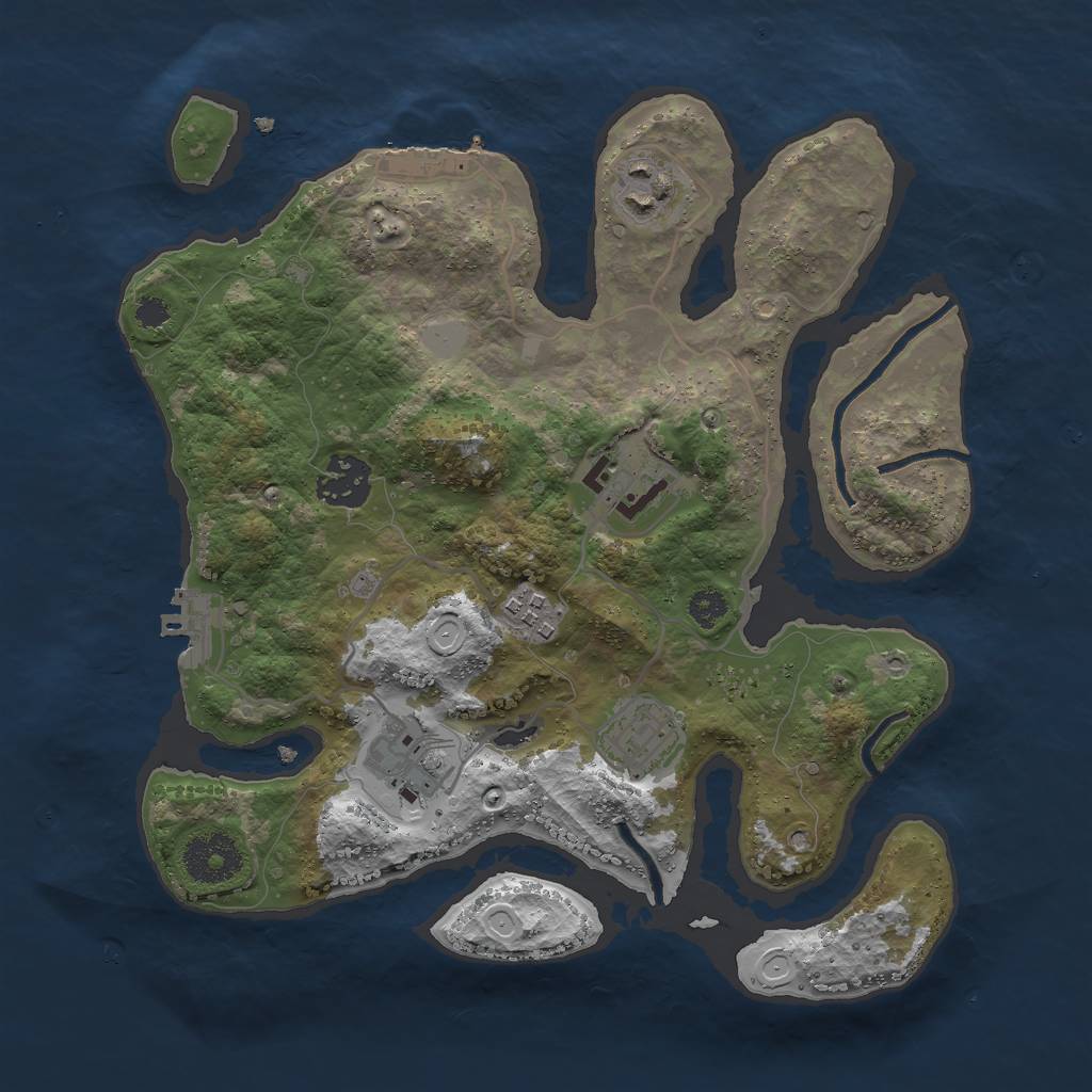 Rust Map: Procedural Map, Size: 3000, Seed: 467509, 13 Monuments