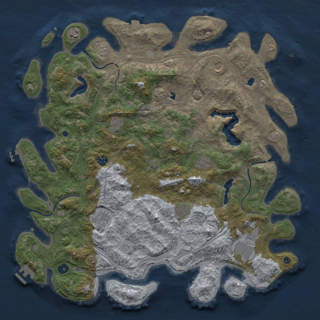 Rust Map: Procedural Map, Size: 4650, Seed: 60516932, 15 Monuments