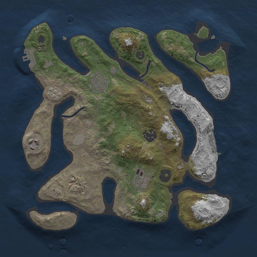 Rust Map: Procedural Map, Size: 3000, Seed: 122784, 14 Monuments