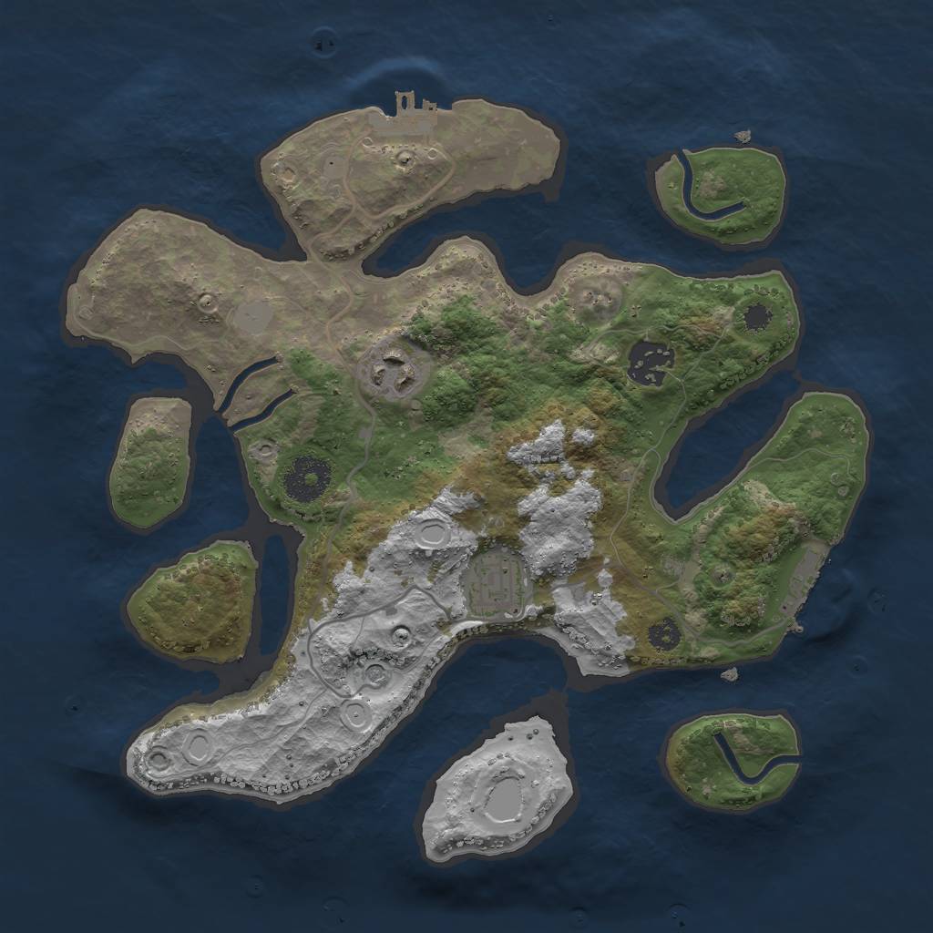 Rust Map: Procedural Map, Size: 3000, Seed: 980962, 11 Monuments