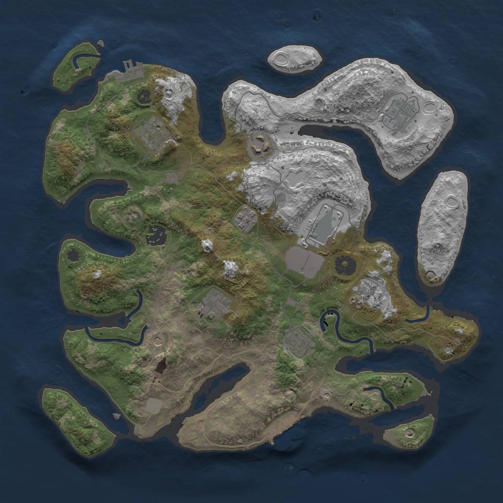 Rust Map: Procedural Map, Size: 3550, Seed: 122008, 17 Monuments