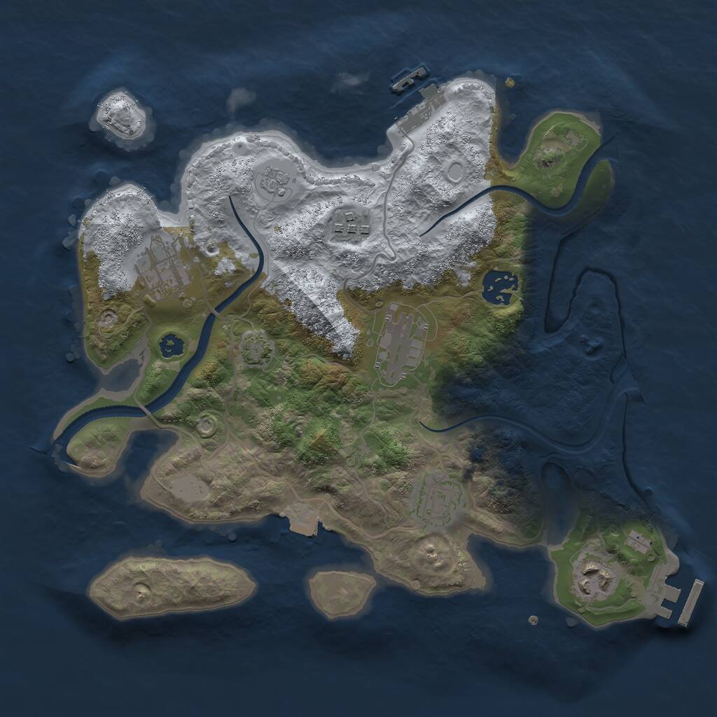 Rust Map: Procedural Map, Size: 3000, Seed: 192505, 11 Monuments