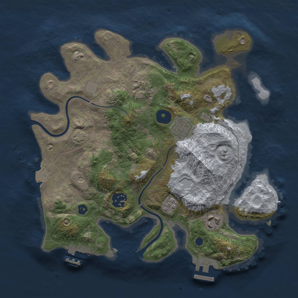 Rust Map: Procedural Map, Size: 3000, Seed: 224431, 10 Monuments