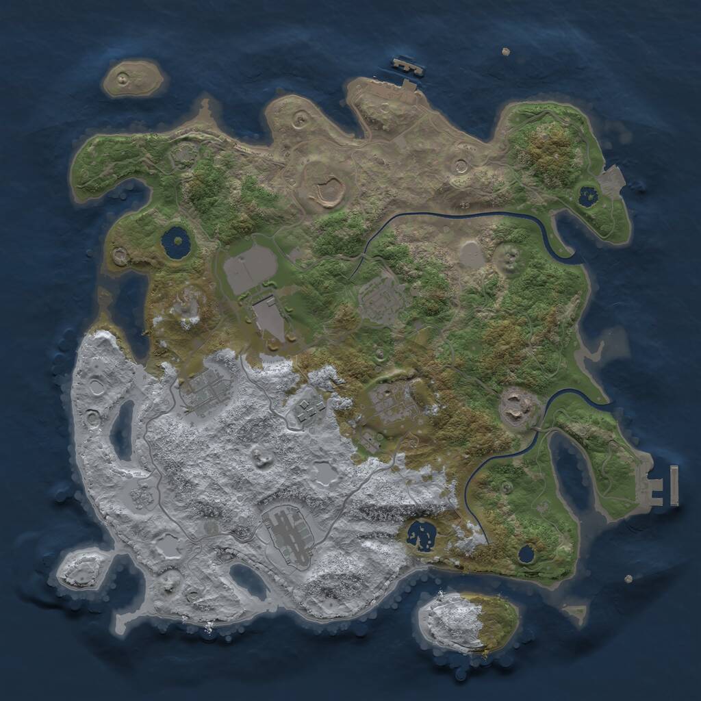 Rust Map: Procedural Map, Size: 3500, Seed: 783, 15 Monuments
