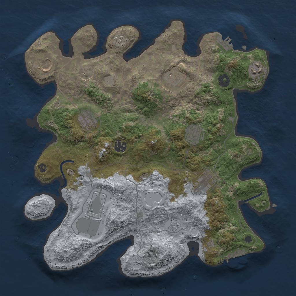Rust Map: Procedural Map, Size: 3550, Seed: 396706, 16 Monuments