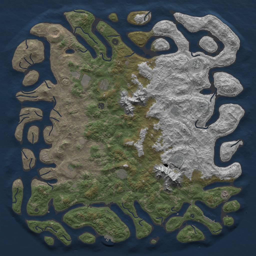 Rust Map: Procedural Map, Size: 6000, Seed: 16793373, 19 Monuments