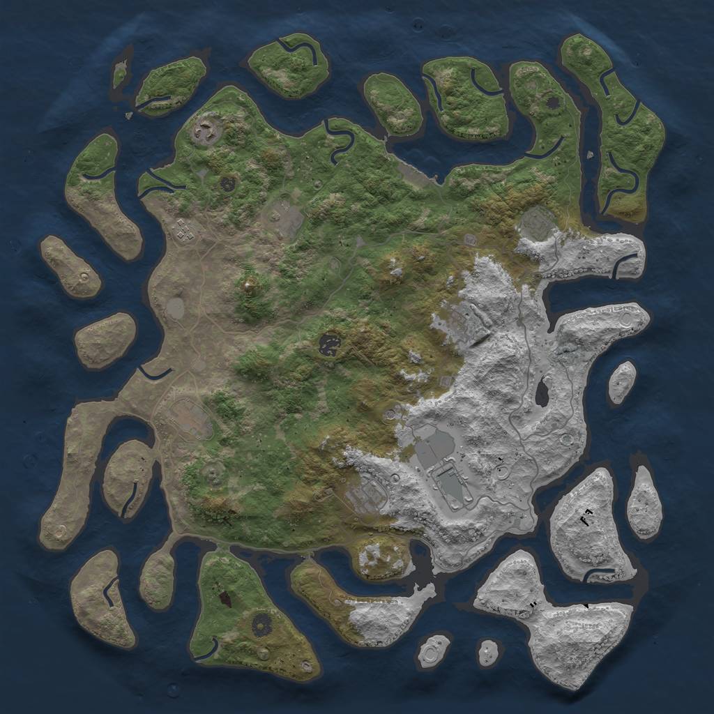Rust Map: Procedural Map, Size: 4750, Seed: 12341, 16 Monuments
