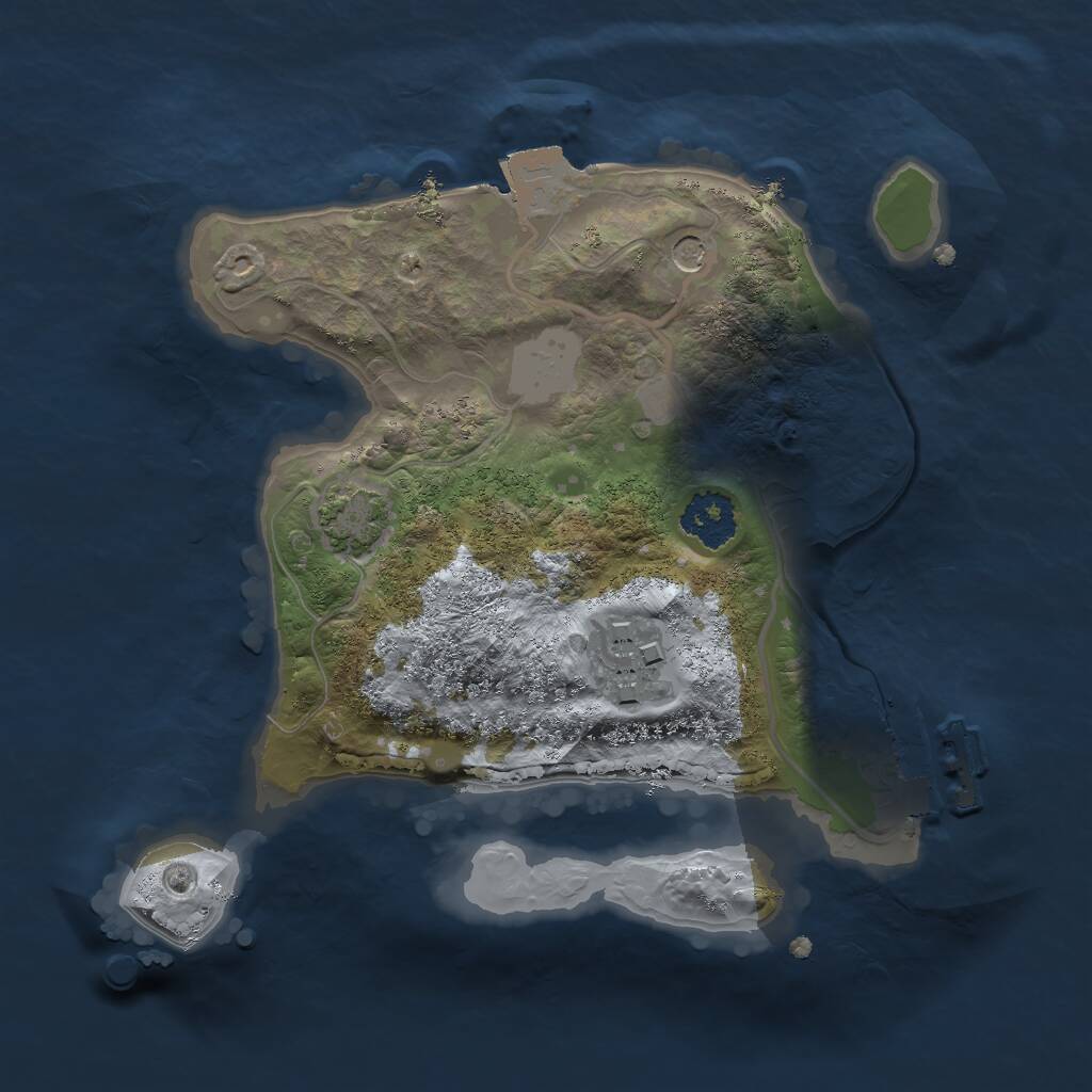 Rust Map: Procedural Map, Size: 2000, Seed: 88948037, 5 Monuments